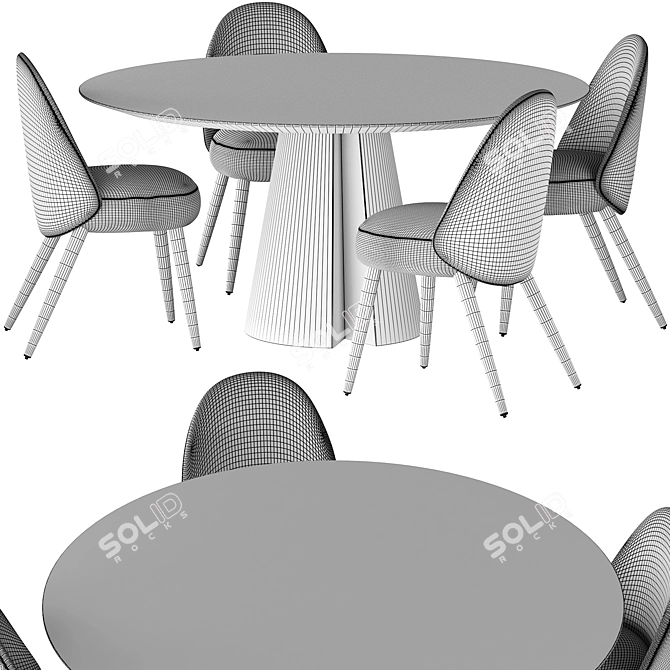 Modern Dining Set: TOTTENHAM Table and IDENTITIES Chairs 3D model image 5