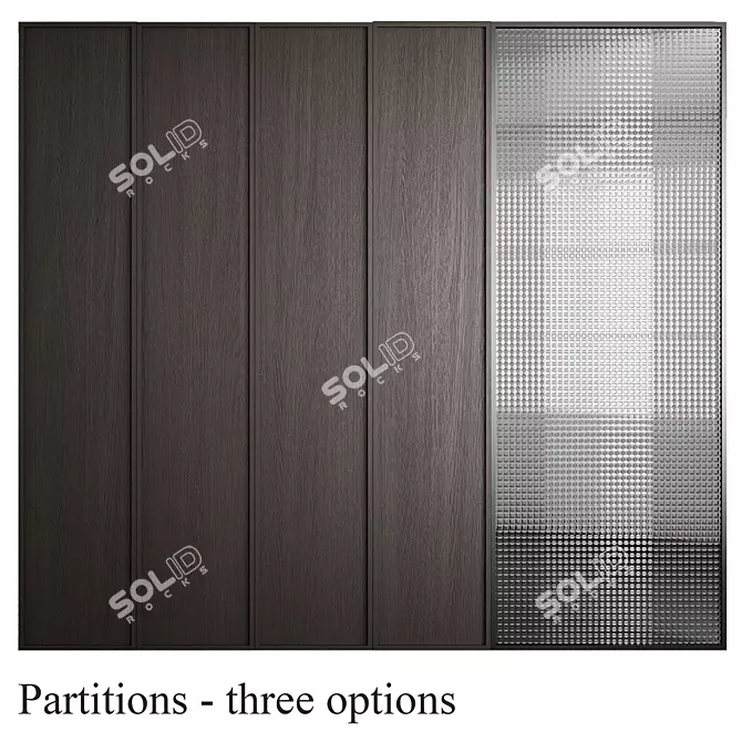 Embossed Glass Decorative Partition Set 3D model image 1