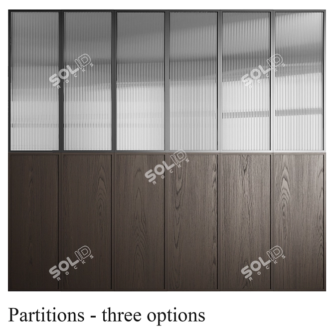 Embossed Glass Decorative Partition Set 3D model image 2