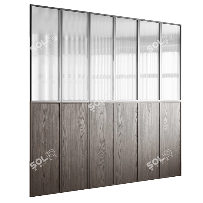 Embossed Glass Decorative Partition Set 3D model image 3