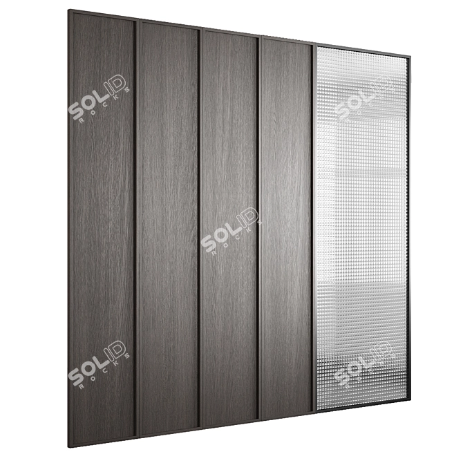 Embossed Glass Decorative Partition Set 3D model image 4