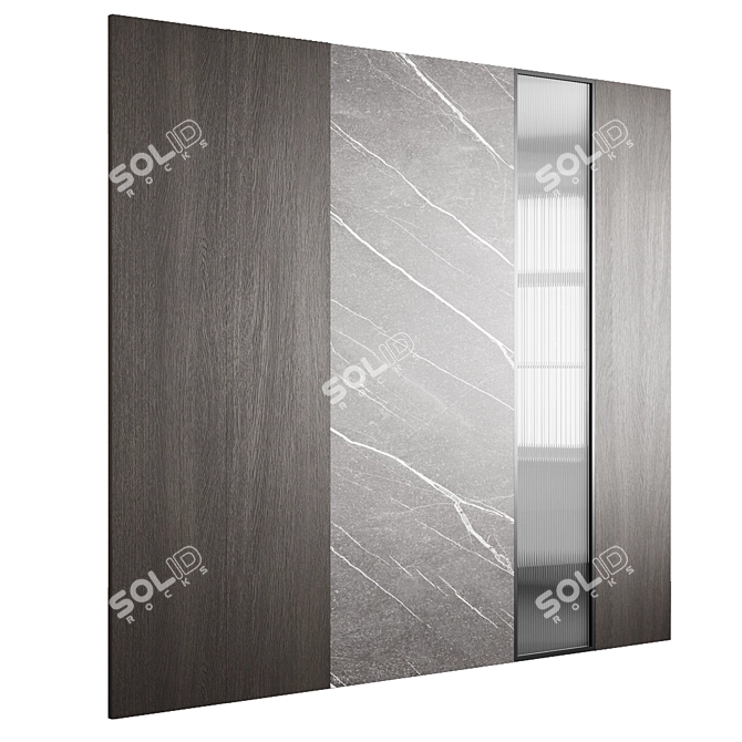 Embossed Glass Decorative Partition Set 3D model image 5