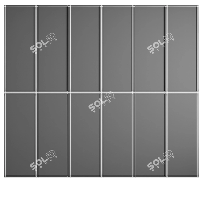 Embossed Glass Decorative Partition Set 3D model image 6