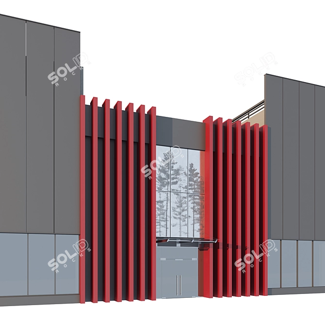 Industrial 3D Model Building Facade 3D model image 2