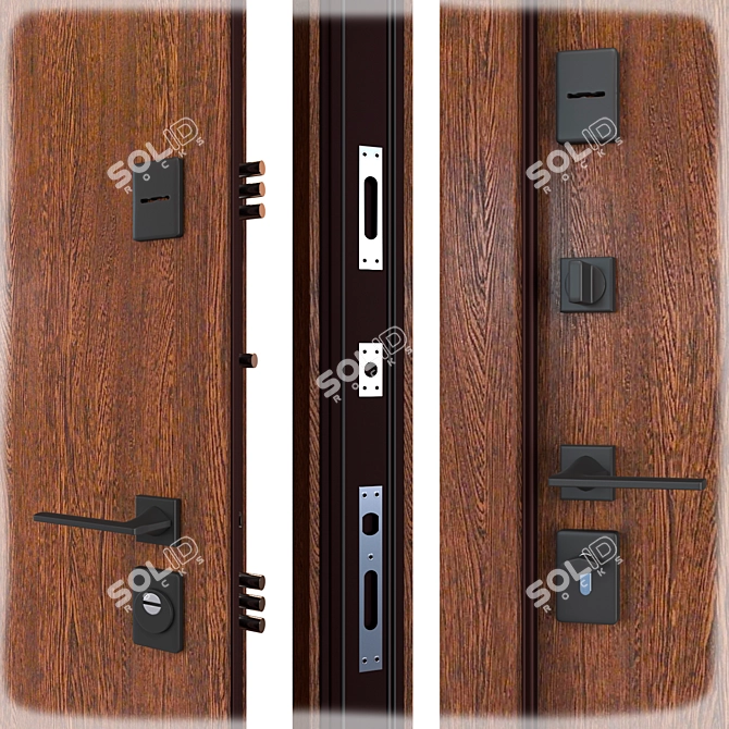 Paradise Glass Metal Door Kit 3D model image 2