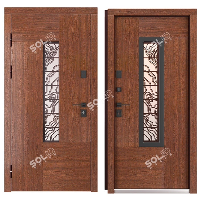 Paradise Glass Metal Door Kit 3D model image 3