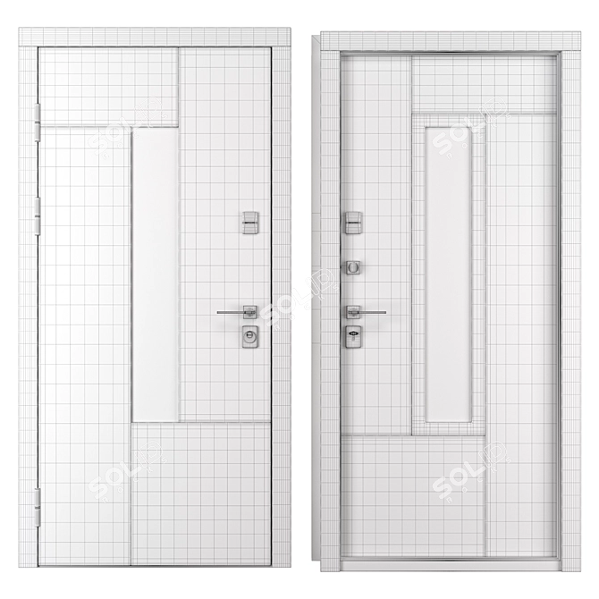 Paradise Glass Metal Door Kit 3D model image 4
