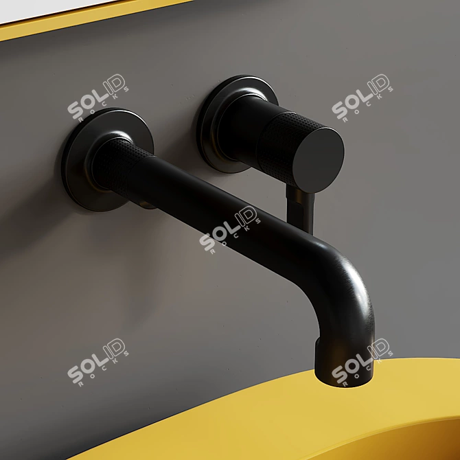 Contemporary Bathroom Vanity & Mirror 3D model image 4