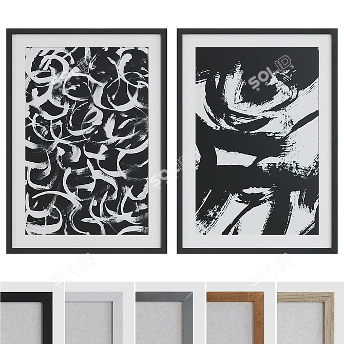 Abstract Frame Set with Interchangeable Colors 3D model image 1