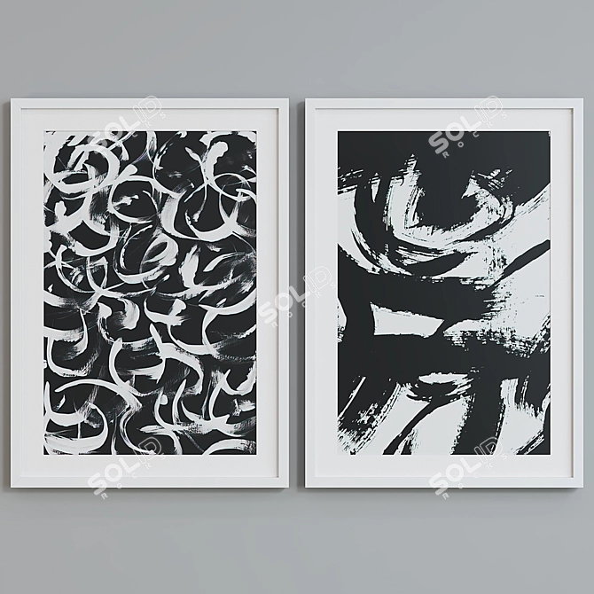 Abstract Frame Set with Interchangeable Colors 3D model image 2