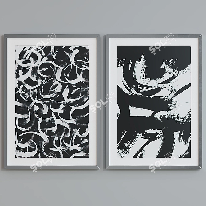 Abstract Frame Set with Interchangeable Colors 3D model image 3