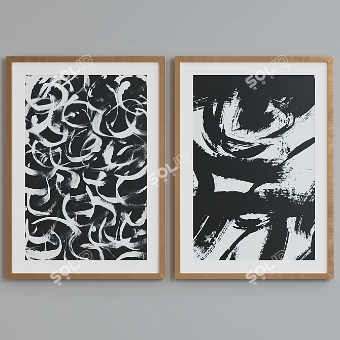 Abstract Frame Set with Interchangeable Colors 3D model image 4