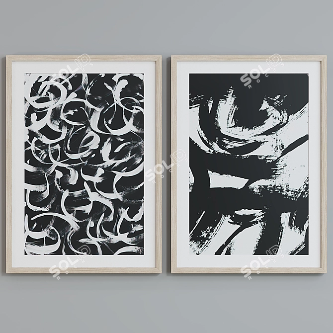 Abstract Frame Set with Interchangeable Colors 3D model image 5