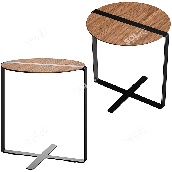 Modern Round End Table Furniture 3D model image 2