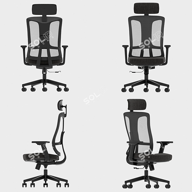 Ergonomic Highback Office Chair 3D model image 3