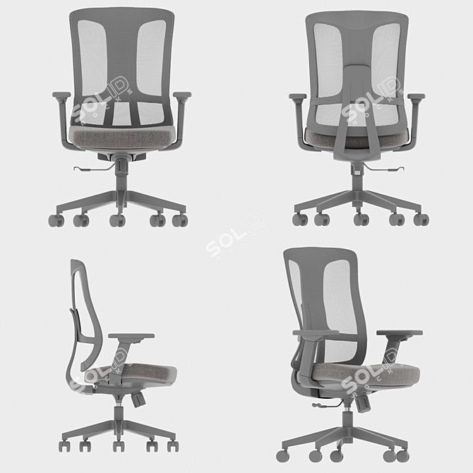 Ergonomic Highback Office Chair 3D model image 4