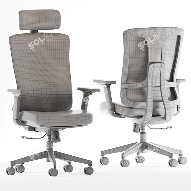 Ergonomic Highback Office Chair 3D model image 6