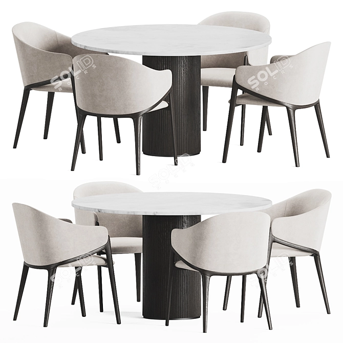 Luxury Ostinato Dining Set: 3Dmax Vray Corona 3D model image 1