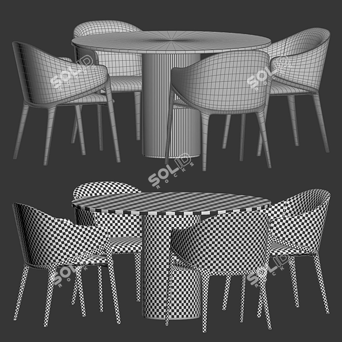 Luxury Ostinato Dining Set: 3Dmax Vray Corona 3D model image 2