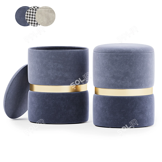 Elegant Soft Seating Ottomans 3D model image 3