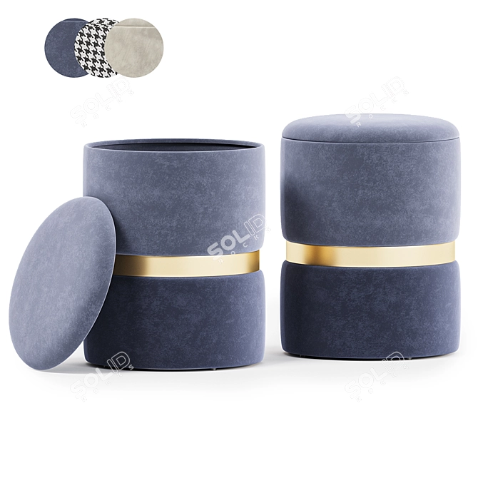 Elegant Soft Seating Ottomans 3D model image 4