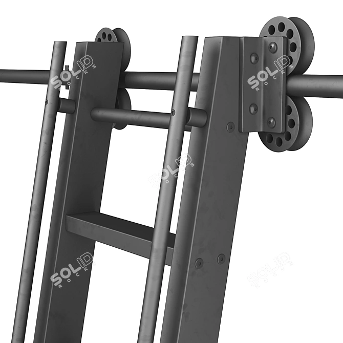 Modern Steel Rolling Library Ladder 3D model image 2