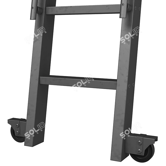 Modern Steel Rolling Library Ladder 3D model image 3