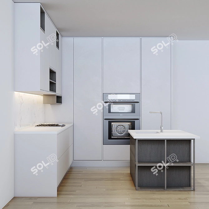 Title: LG Modern Kitchen Set 3D model image 2