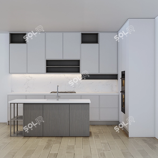 Title: LG Modern Kitchen Set 3D model image 3