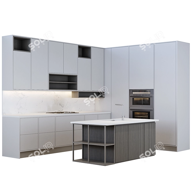 Title: LG Modern Kitchen Set 3D model image 8