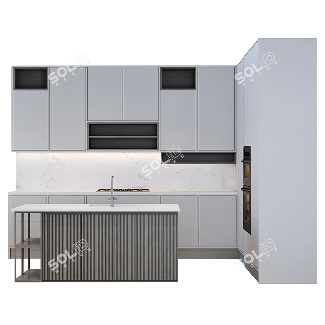 Title: LG Modern Kitchen Set 3D model image 10