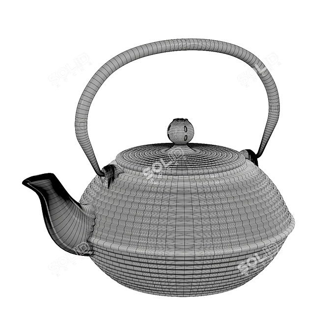 Traditional Chinese Teapot 4K Textures 3D model image 4