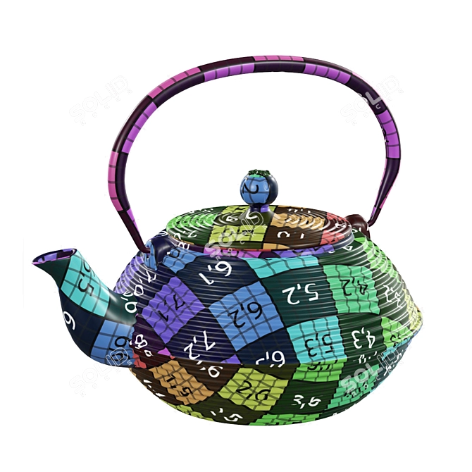 Traditional Chinese Teapot 4K Textures 3D model image 5