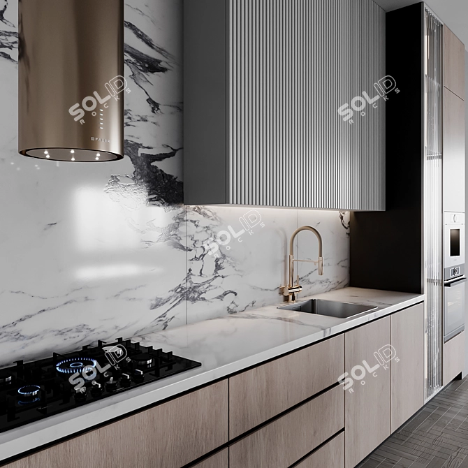 Adjustable Mod Kitchen Setgear 3D model image 3