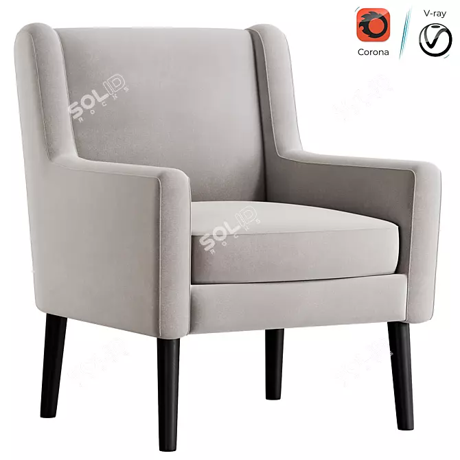  sleek Jude Armchair design 3D model image 1