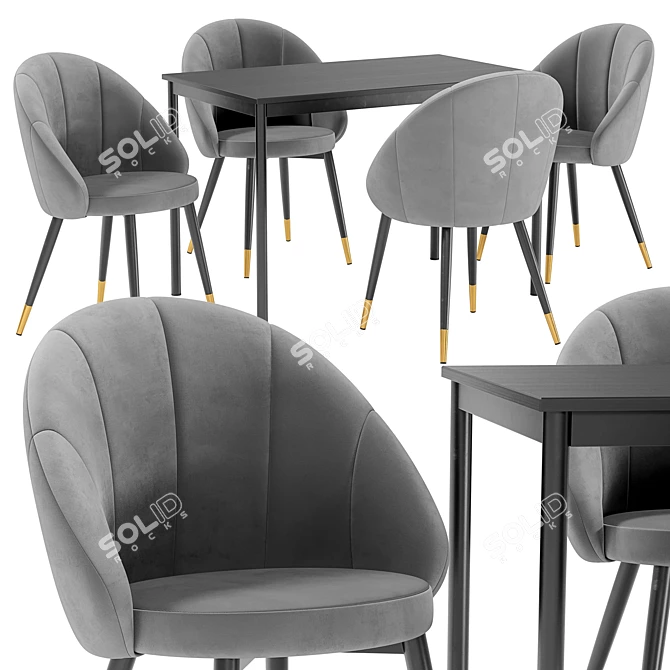 Modern Dining Set Sandsberg Naomi 3D model image 1