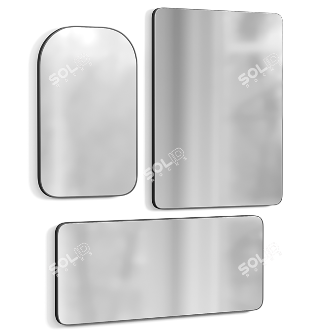 Audre Brass Wall Mirrors Array 3D model image 2