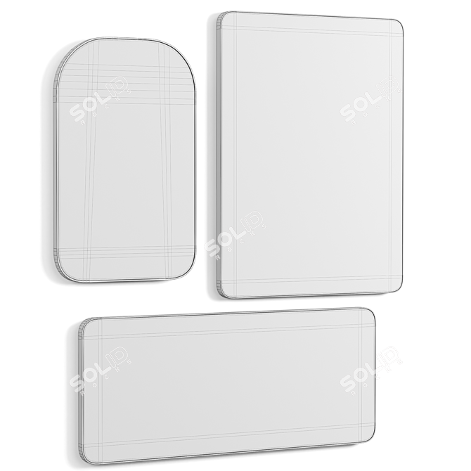 Audre Brass Wall Mirrors Array 3D model image 3