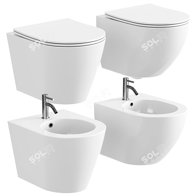Rimless Forma Nova Toilets 3D model image 1
