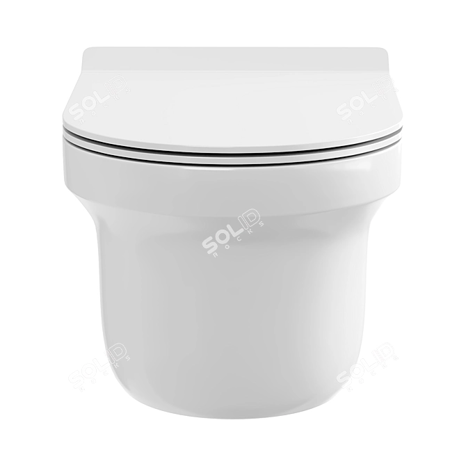 Aquanet Rimless Nova Wall-Hung Toilet 3D model image 2