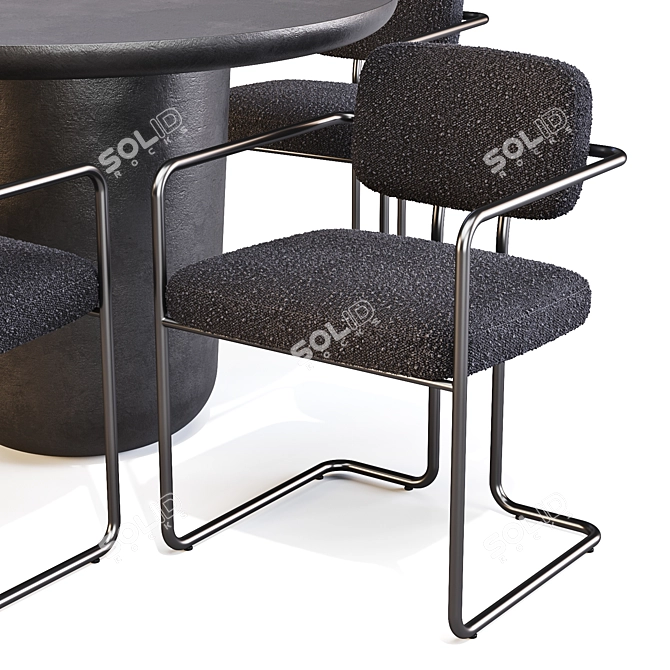 Modern Dining Set: CB2 (Lola Table & Marc Chairs) 3D model image 5