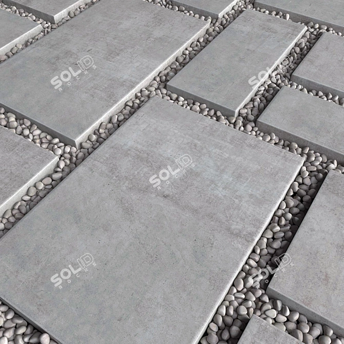 Smooth Paving Pebble Set 3D model image 5