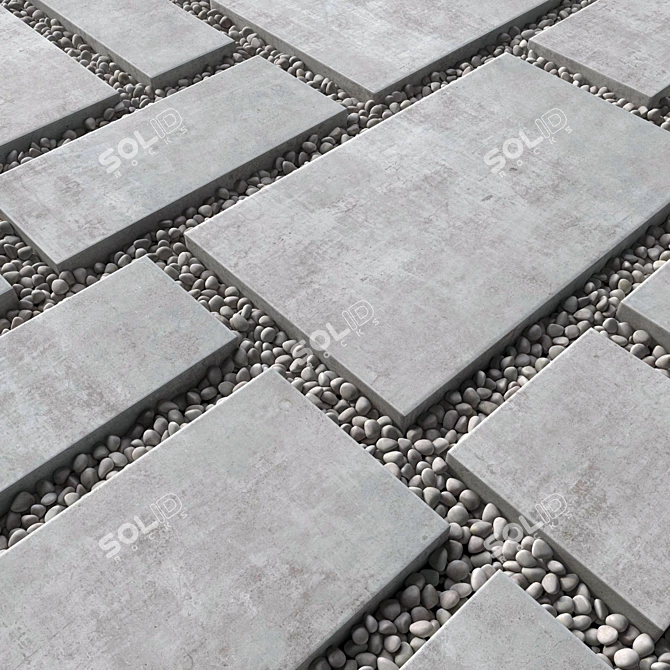 Smooth Paving Pebble Set 3D model image 6