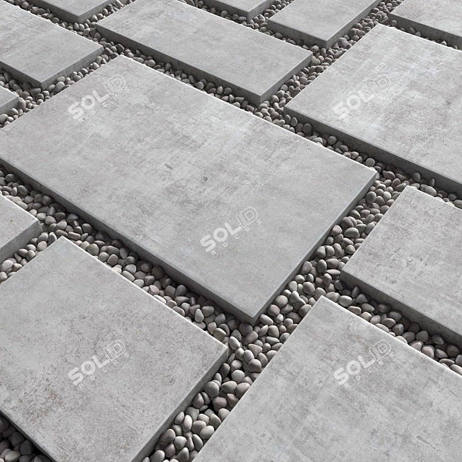 Smooth Paving Pebble Set 3D model image 7