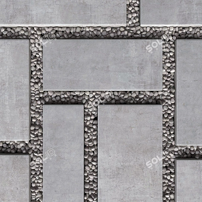 Smooth Paving Pebble Set 3D model image 1