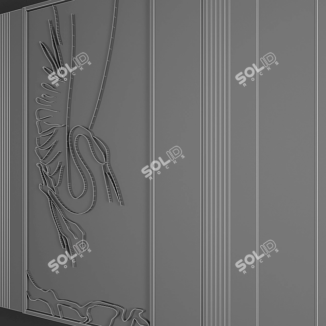 Contemporary Design Decorative Wall Panel 3D model image 7