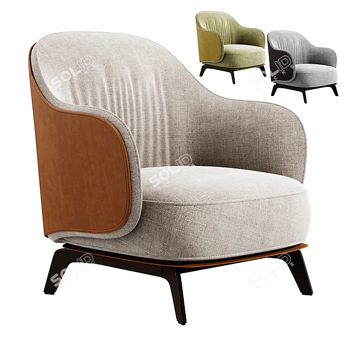 Minimalist Poliform Kaori Armchair 3D model image 1