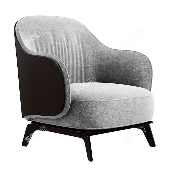 Minimalist Poliform Kaori Armchair 3D model image 2