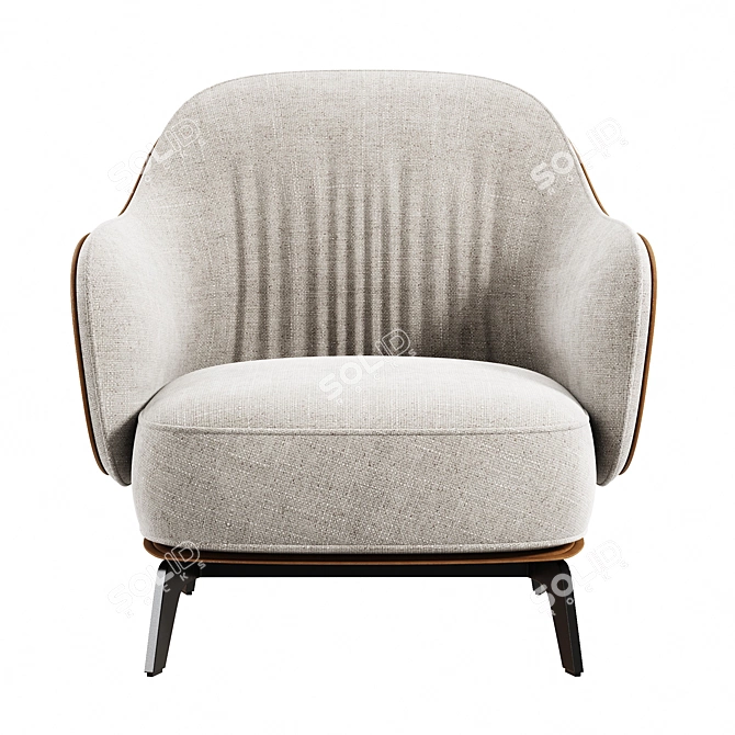 Minimalist Poliform Kaori Armchair 3D model image 4