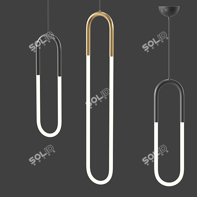 Modern LED Pendant Light Fixture 3D model image 1